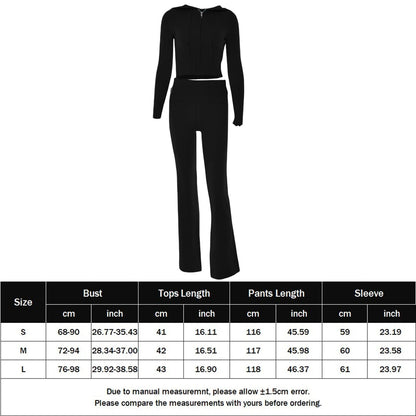 Black Spring Knitted Women's Two Piece Sets